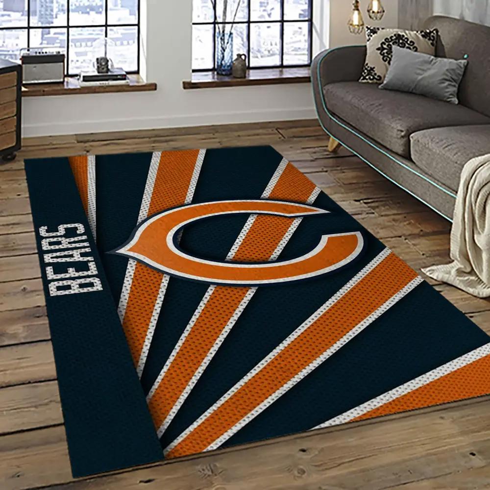 Nfl chicago bears football team logo sport carpet rectangle area rug for living room ccb40 Rectangle Rug
