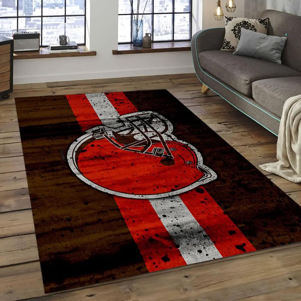 Nfl cleveland browns football team logo rectangle area rug clb17 Rectangle Rug