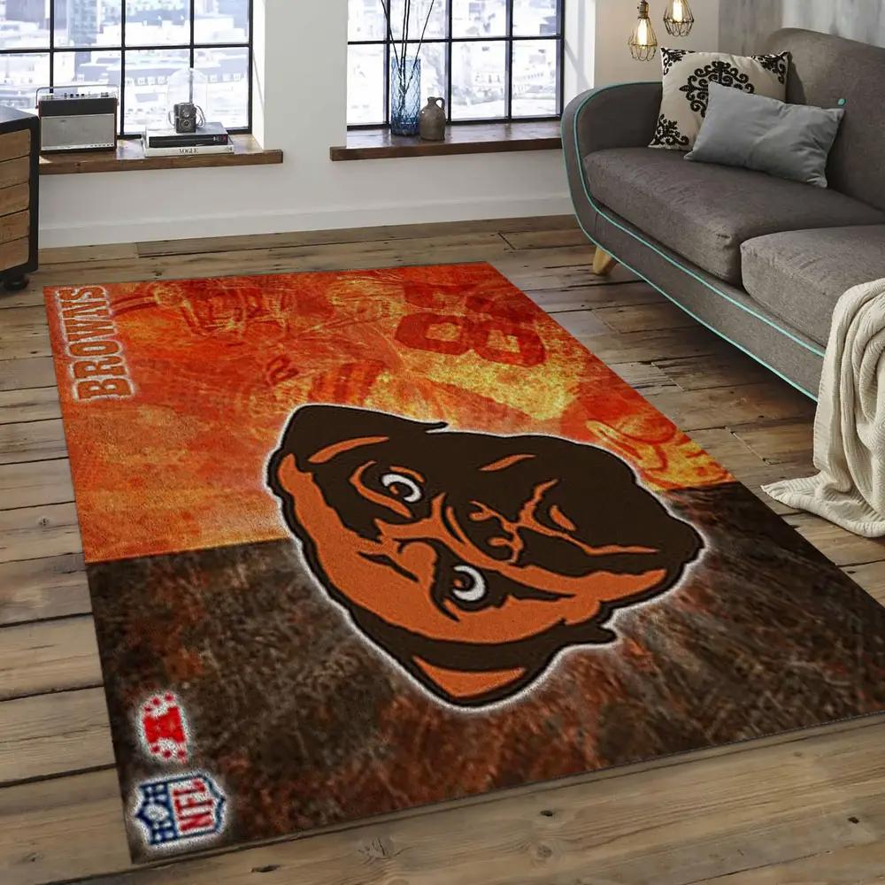 Nfl cleveland browns football team logo rectangle area rug clb47 Rectangle Rug