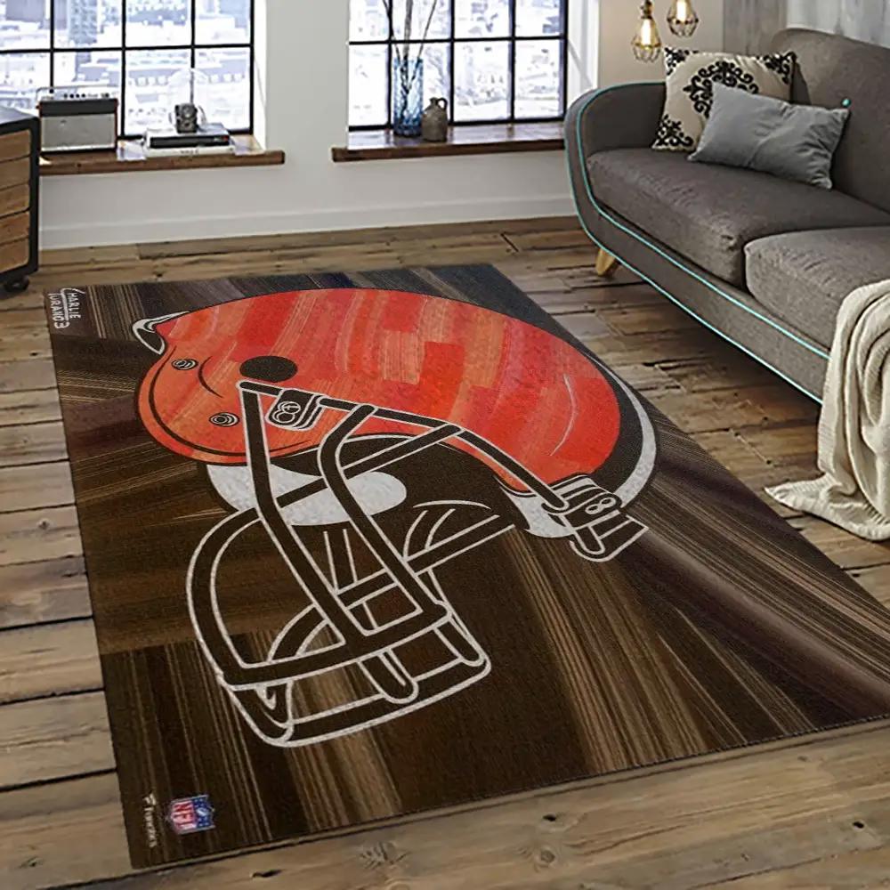 Nfl cleveland browns football team logo sport carpet rectangle area rug for living room cb33 Rectangle Rug