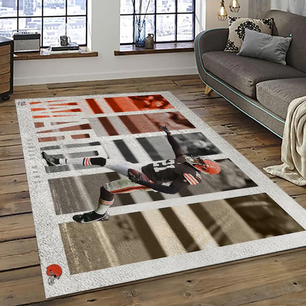 Nfl cleveland browns football team logo sport carpet rectangle area rug for living room cb84 Rectangle Rug