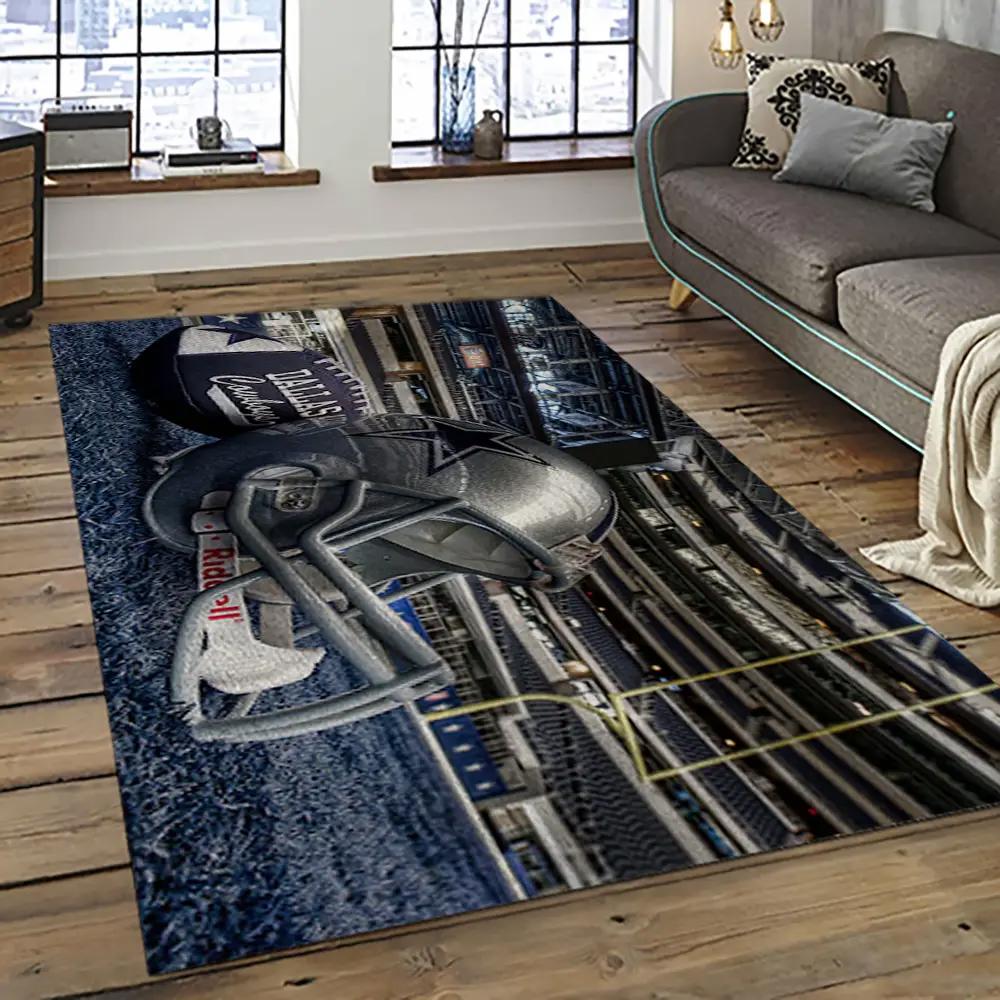 Nfl dallas cowboy football team logo sport carpet rectangle area rug for living room dc72 Rectangle Rug