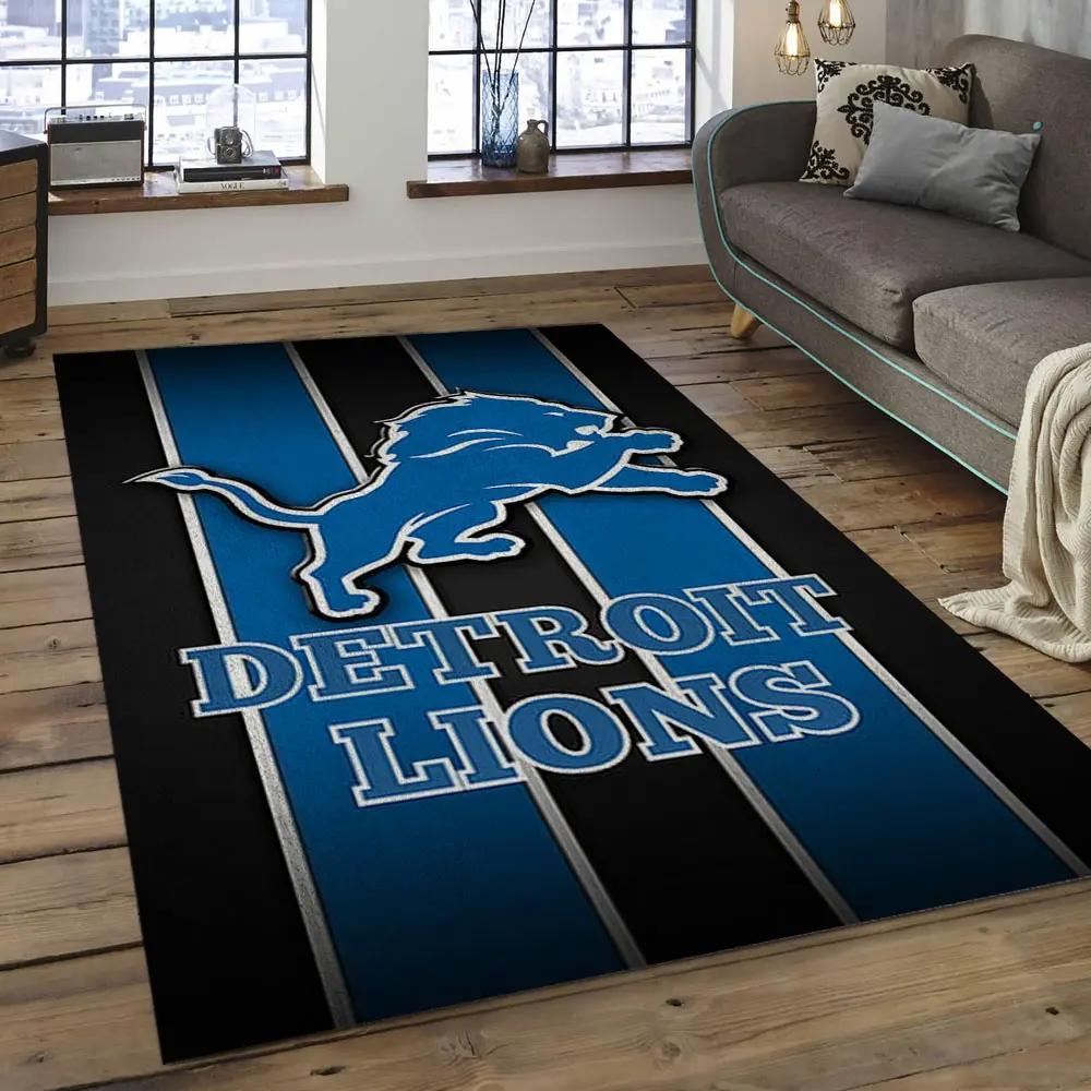 Nfl detroit lions football team logo rectangle area rug dl07 Rectangle Rug