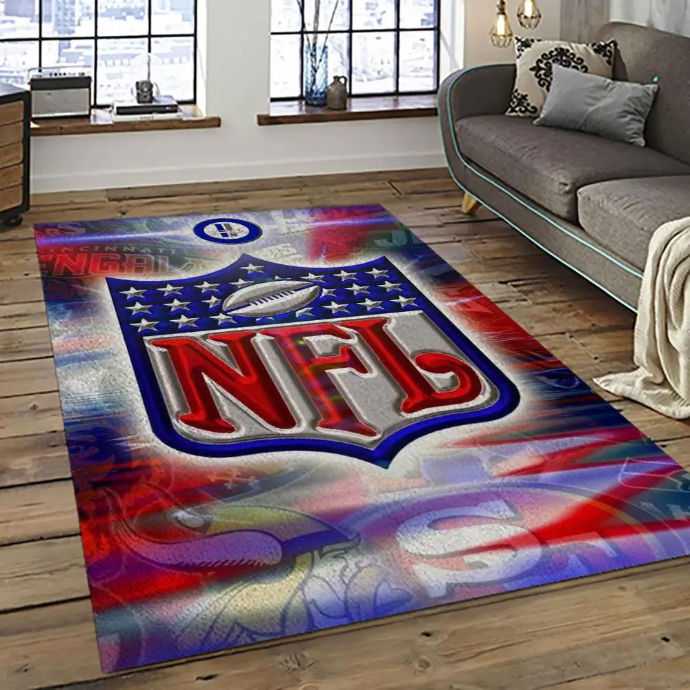 Nfl football league logo retangle carpet area rug home decor best gift for fan and friends nf21 Rectangle Rug