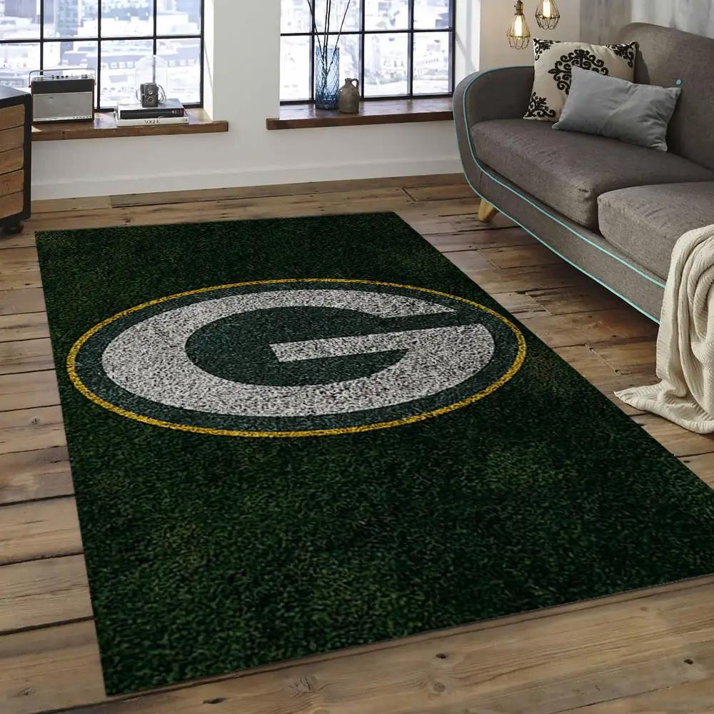 Nfl green bay packers football team logo rectangle area rug gbp40 Rectangle Rug