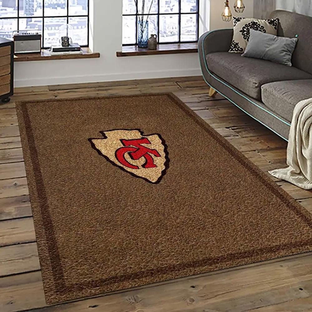 Nfl kansas city chiefs football team logo sport carpet area rug home decor best gift for friends kscc76 Rectangle Rug