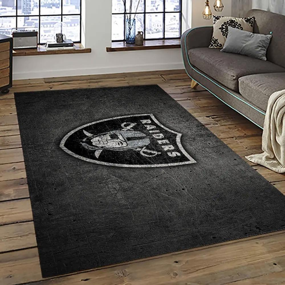 Nfl las vegas raiders football team logo sport carpet area rug home decor best gift for friends lvr63 Rectangle Rug