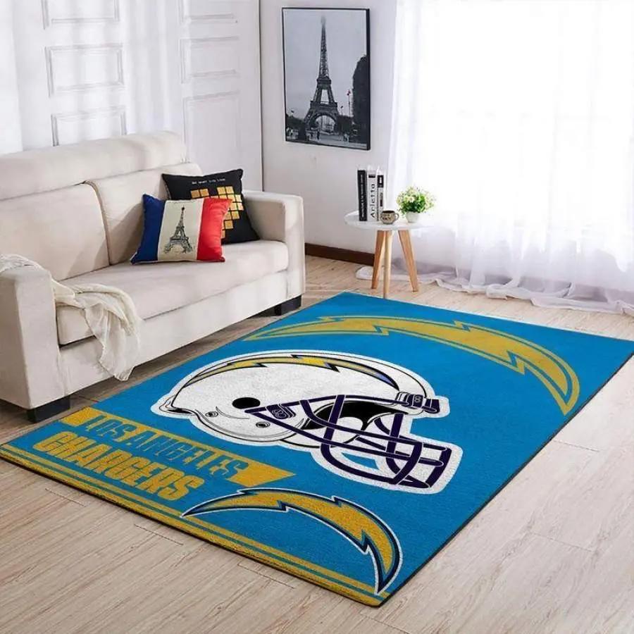 Nfl los angeles chargers football area rug living room rug home decor 19122110 Rectangle Rug