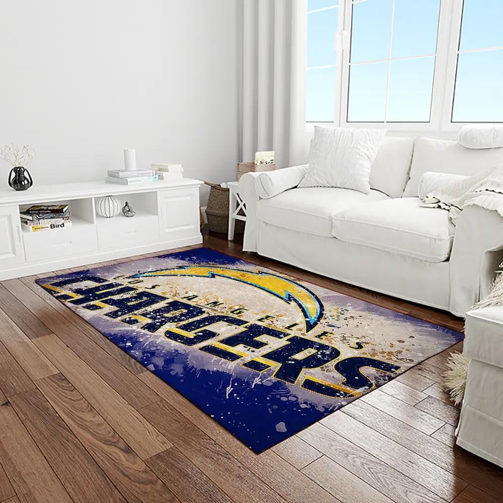 Nfl los angeles chargers football team logo rectangle area rug lac47 Rectangle Rug