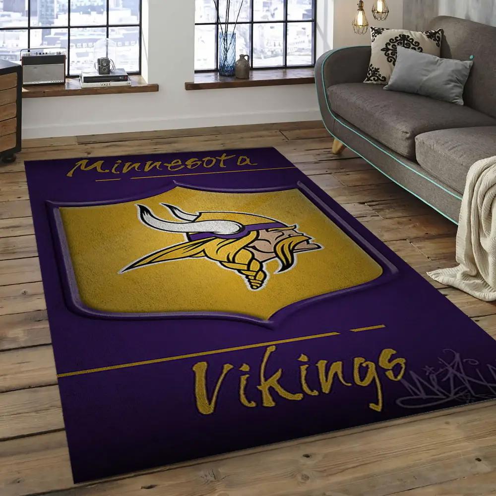 Nfl minnesota vikings football team logo rectangle area mv08 Rectangle Rug
