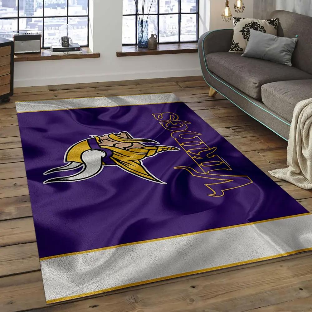 Nfl minnesota vikings football team logo rectangle area mv09 Rectangle Rug