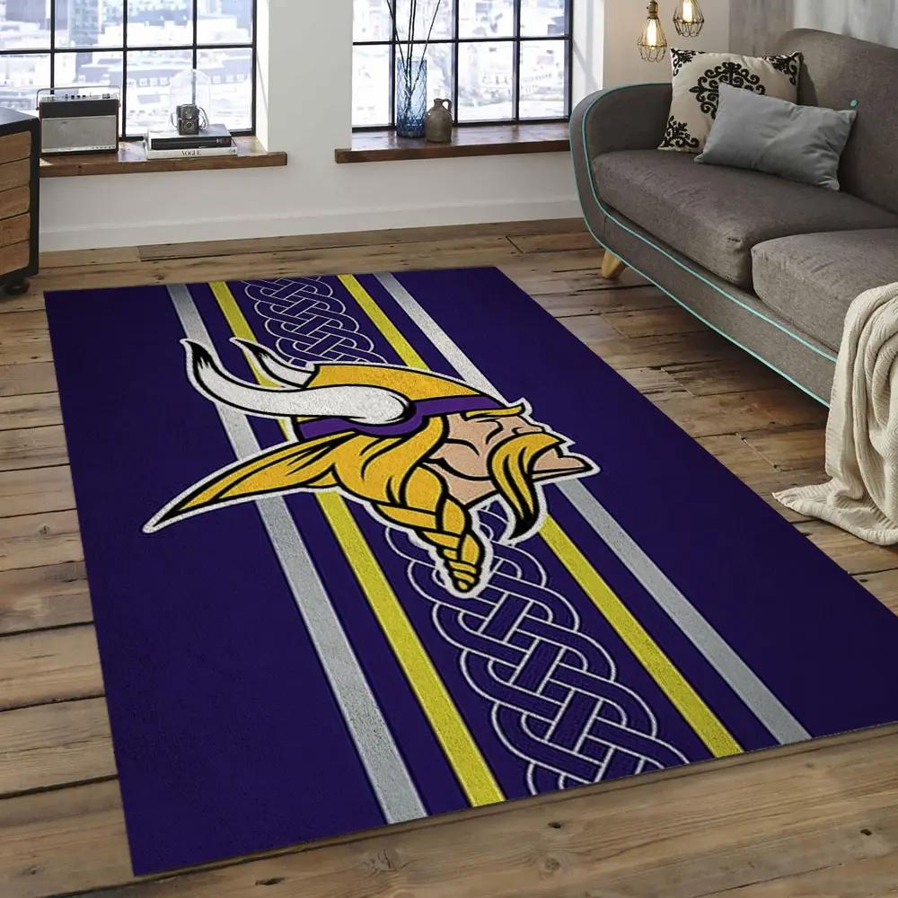 Nfl minnesota vikings football team logo rectangle area mv16 Rectangle Rug