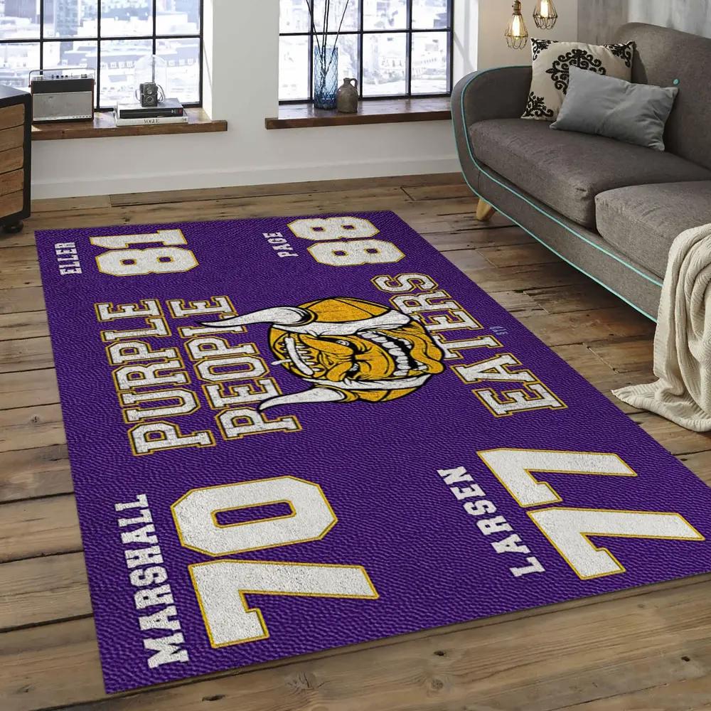 Nfl minnesota vikings football team logo rectangle area mv24 Rectangle Rug