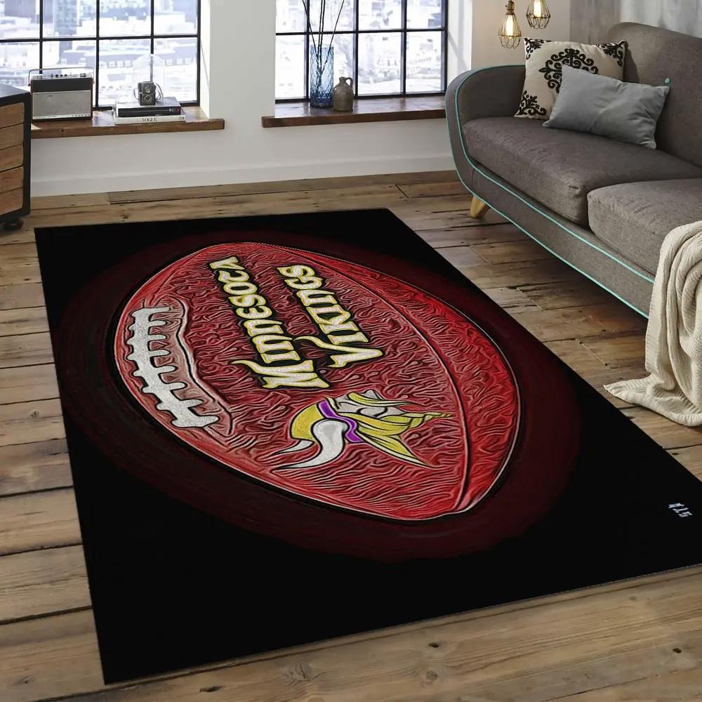 Nfl minnesota vikings football team logo rectangle area mv61 Rectangle Rug