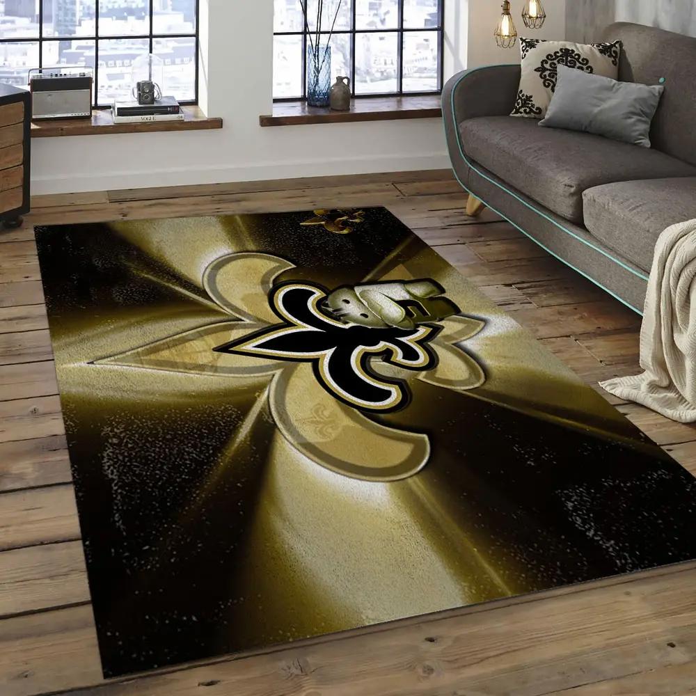 Nfl new orleans saints football team logo rectangle area rug nos02 Rectangle Rug