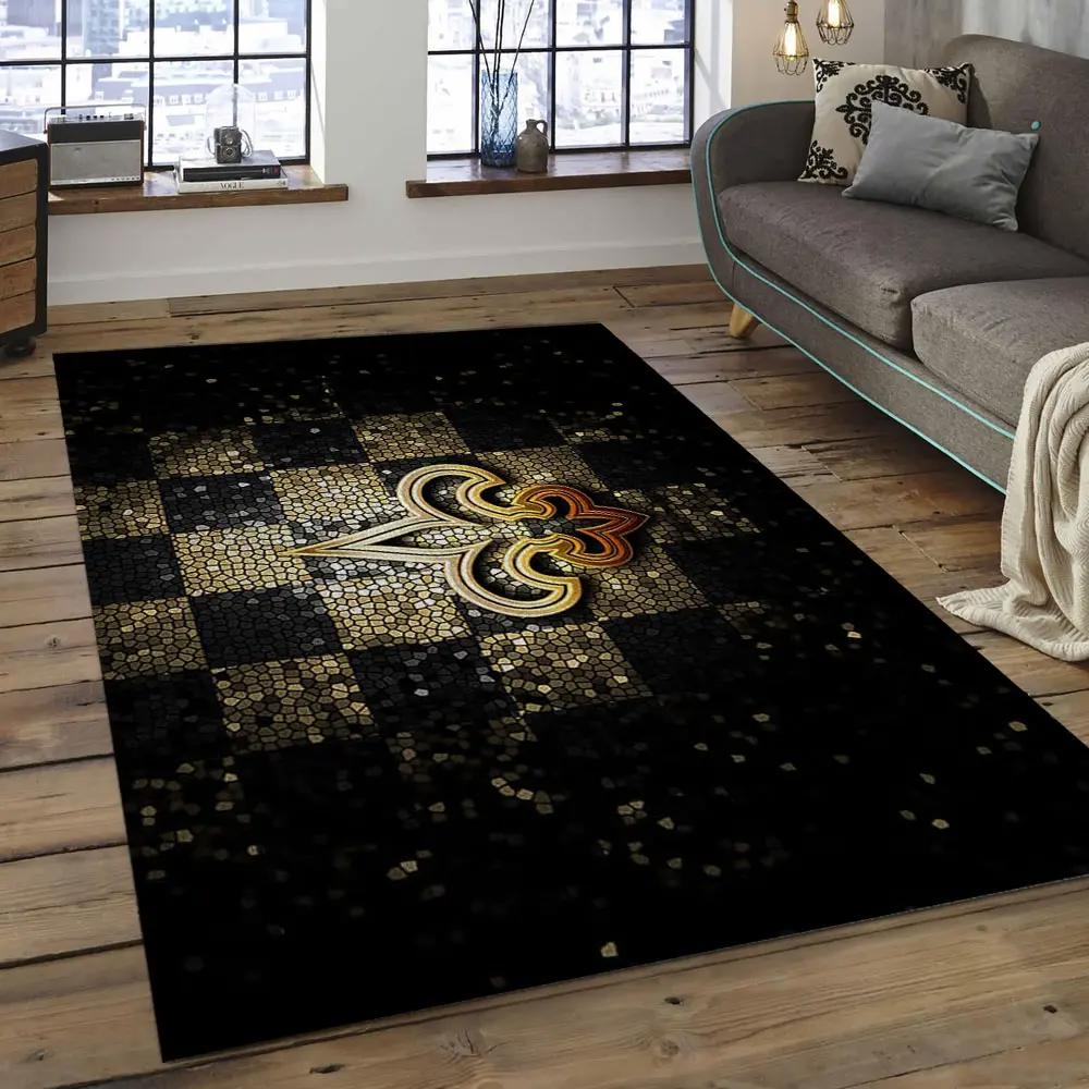 Nfl new orleans saints football team logo rectangle area rug nos12 Rectangle Rug