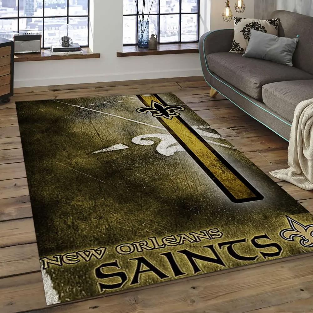 Nfl new orleans saints football team logo rectangle area rug nos23 Rectangle Rug
