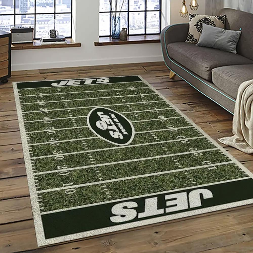 Nfl new york jets football team logo sport carpet rectangle area rug for living room nyj27 Rectangle Rug