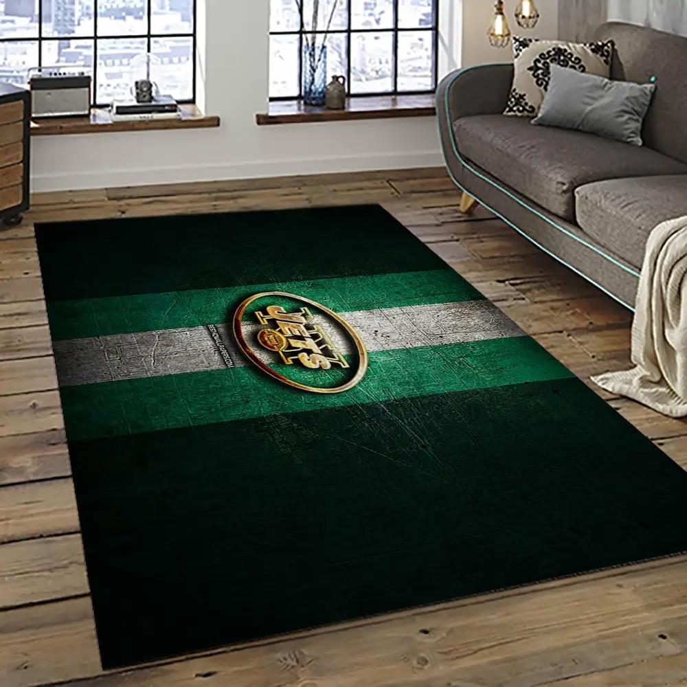 Nfl new york jets football team logo sport carpet rectangle area rug for living room nyj42 Rectangle Rug