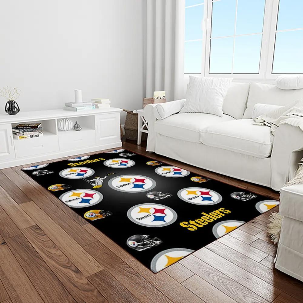Nfl pittsburgh steelers football team logo rectangle area rug ptts26 Rectangle Rug