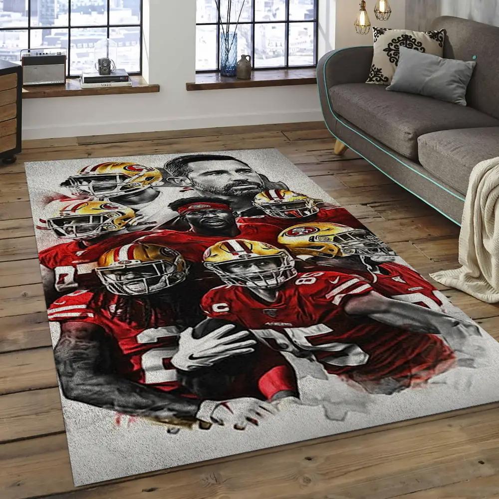Nfl san francisco 49ers football team logo rectangle area sfs04 Rectangle Rug