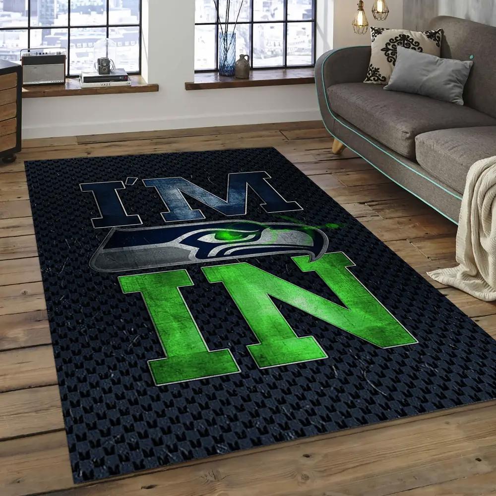 Nfl seattle seahawks football team logo rectangle area rug ss18 Rectangle Rug
