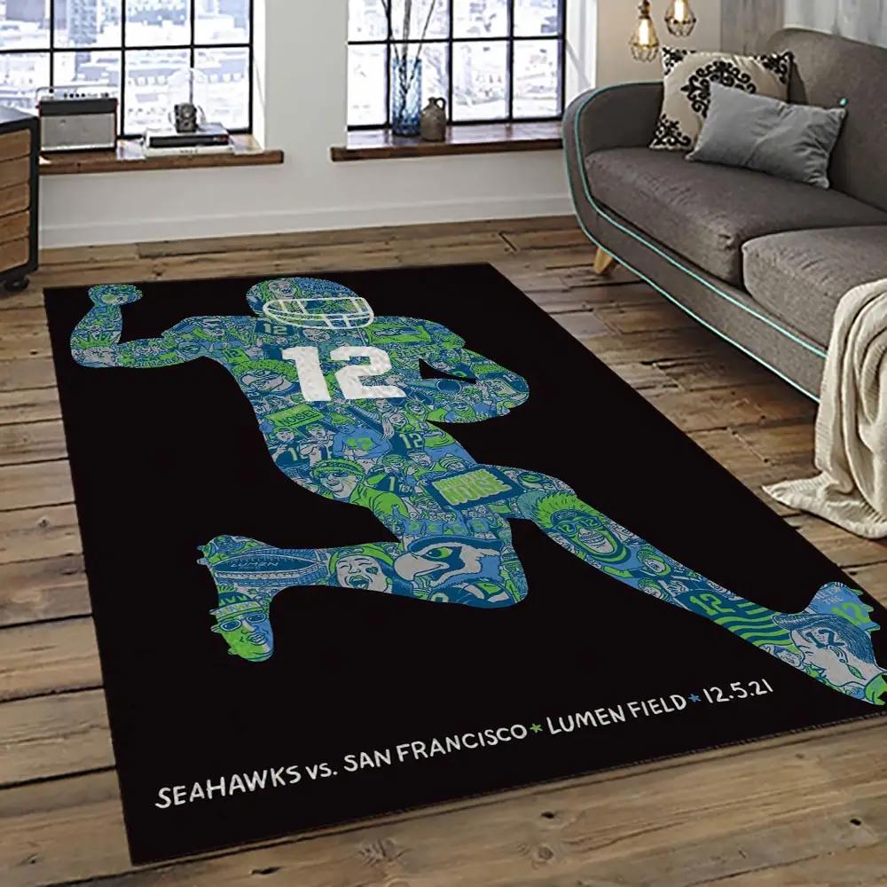 Nfl seattle seahawks football team logo sport carpet area rug home decor best gift for friends ss49 Rectangle Rug