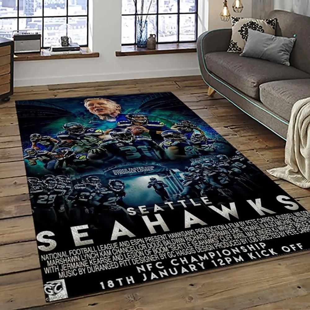 Nfl seattle seahawks football team logo sport carpet area rug home decor best gift for friends ss51 Rectangle Rug