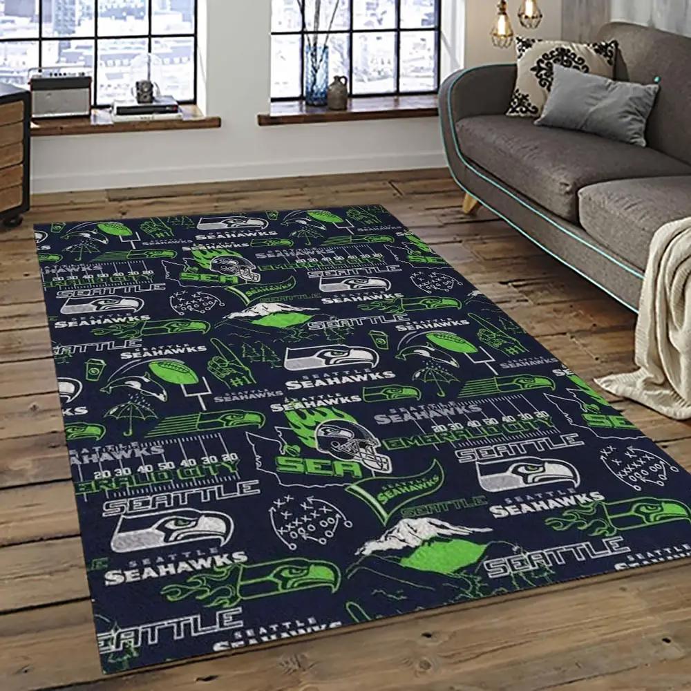 Nfl seattle seahawks football team logo sport carpet area rug home decor best gift for friends ss58 Rectangle Rug