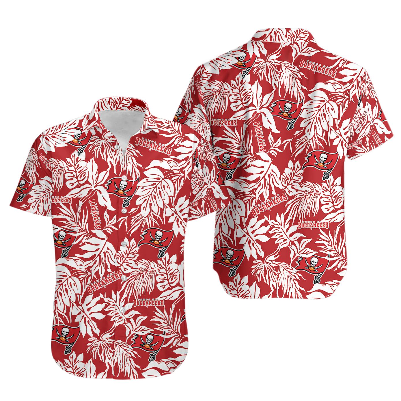 Nfl tampa bay buccaneers tropical leafs hawaiian shirt Hawaii Shirt Shorts & Flip Flops