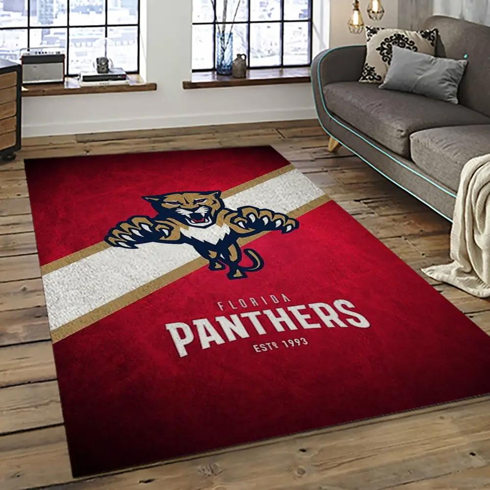 Nhl florida panthers hockey team logo sport carpet rectangle area rug for living room fp07 Rectangle Rug