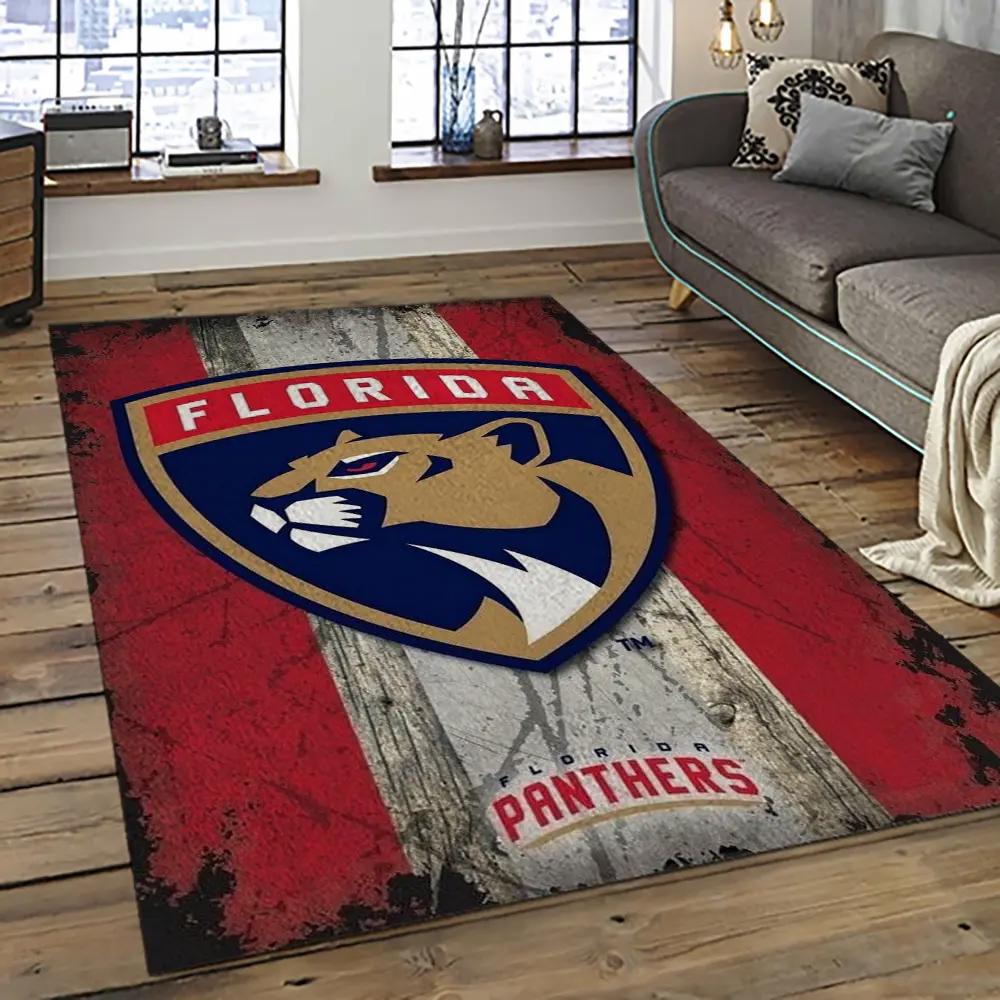 Nhl florida panthers hockey team logo sport carpet rectangle area rug for living room fp21 Rectangle Rug
