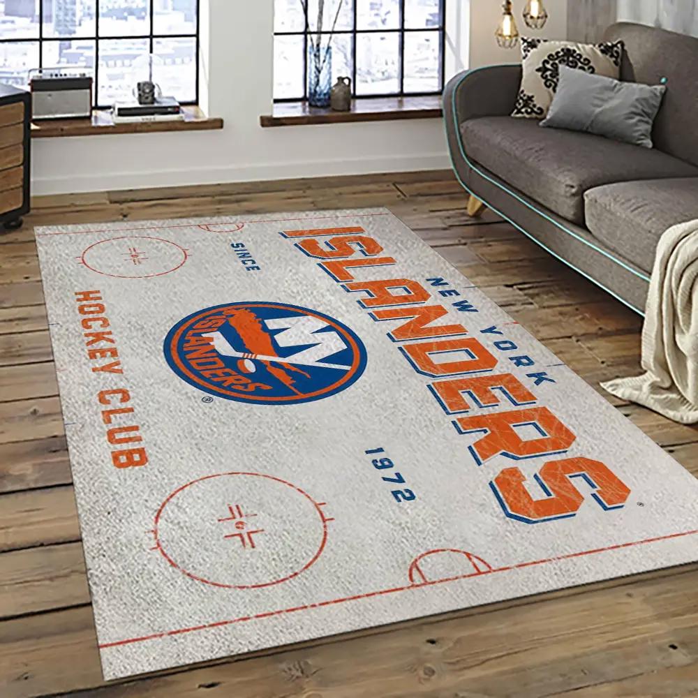 Nhl new york islanders hockey team logo sport carpet rectangle area rug for living room nyi10 Rectangle Rug