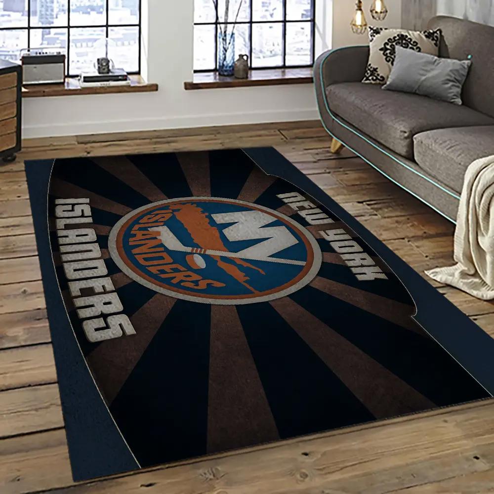 Nhl new york islanders hockey team logo sport carpet rectangle area rug for living room nyi24 Rectangle Rug