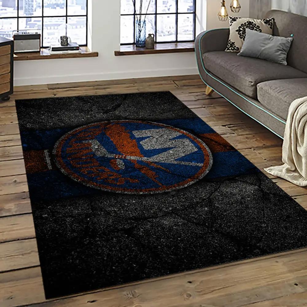 Nhl new york islanders hockey team logo sport carpet rectangle area rug for living room nyi87 Rectangle Rug