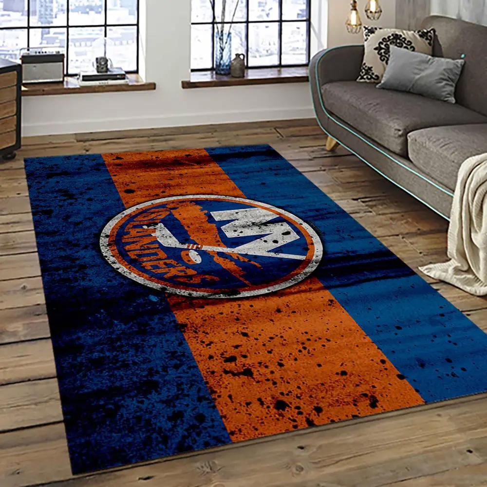 Nhl new york islanders hockey team logo sport carpet rectangle area rug for living room nyi96 Rectangle Rug