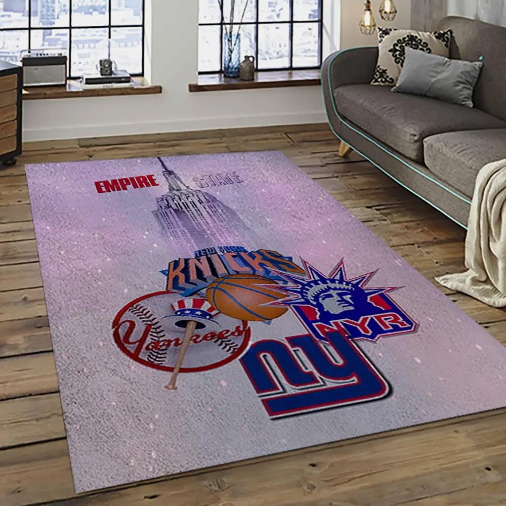 Nhl new york rangers hockey team logo sport carpet rectangle area rug for living room nyr69 Rectangle Rug