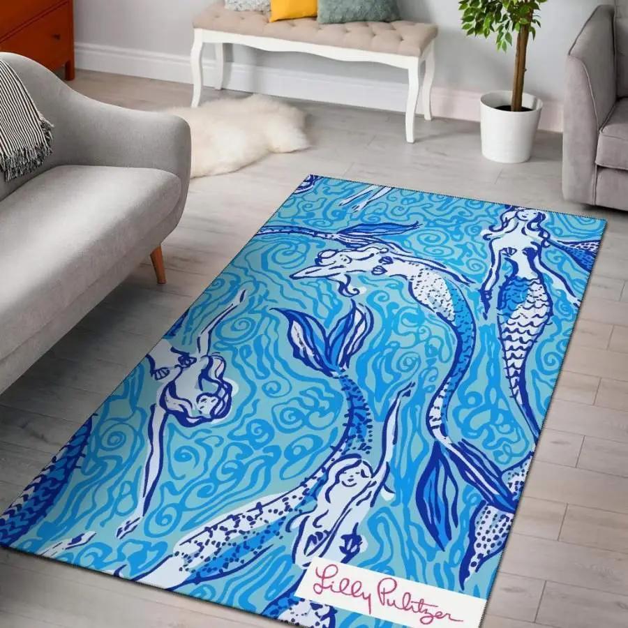 Nice tail lilly pulitzer area rug living room rug home decor carpet Rectangle Rug
