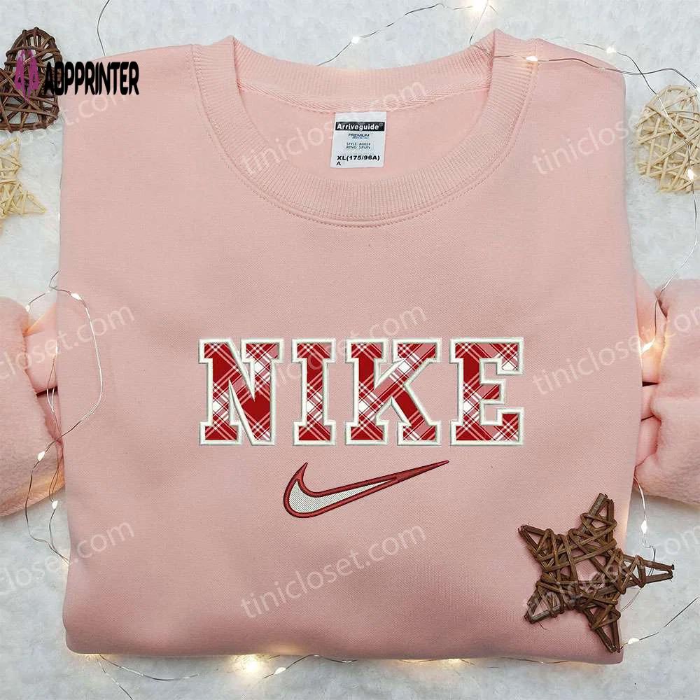 Nike inspired embroidered sweatshirt: stright applique perfect birthday gift for family Embroidered Shirt