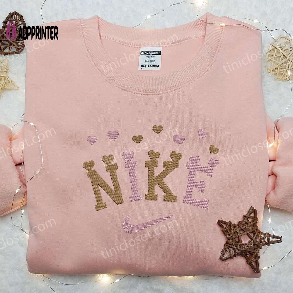 Nike inspired heart love embroidered shirt – best valentine s day gift Embroidered Shirt