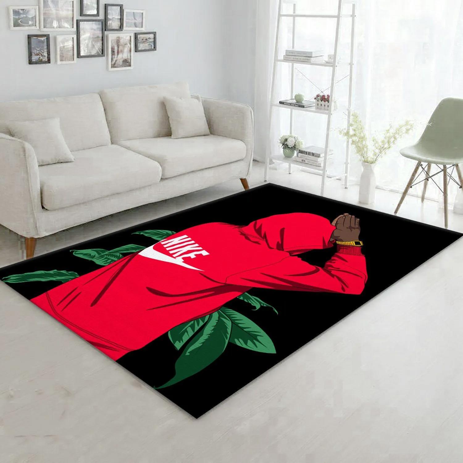 Nike logo type 801. Upgrade Your Living Room with Luxury Home Decor: Area Carpets, Floor Decor, Door Mats, and Hot Gift Items with style a High-End Fashion Brand Rectangle Rug