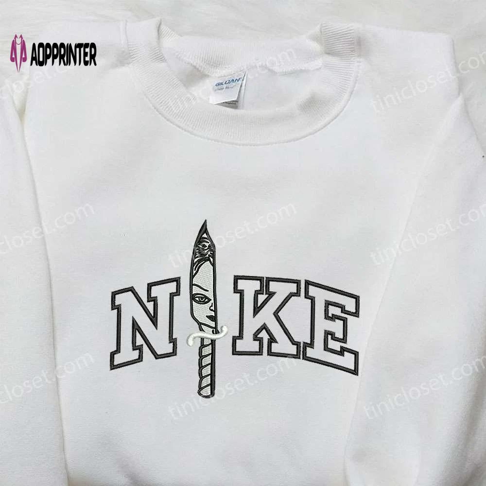 Nike x chucky bride halloween embroidered shirt – spooky & stylish nike inspired design Embroidered Shirt