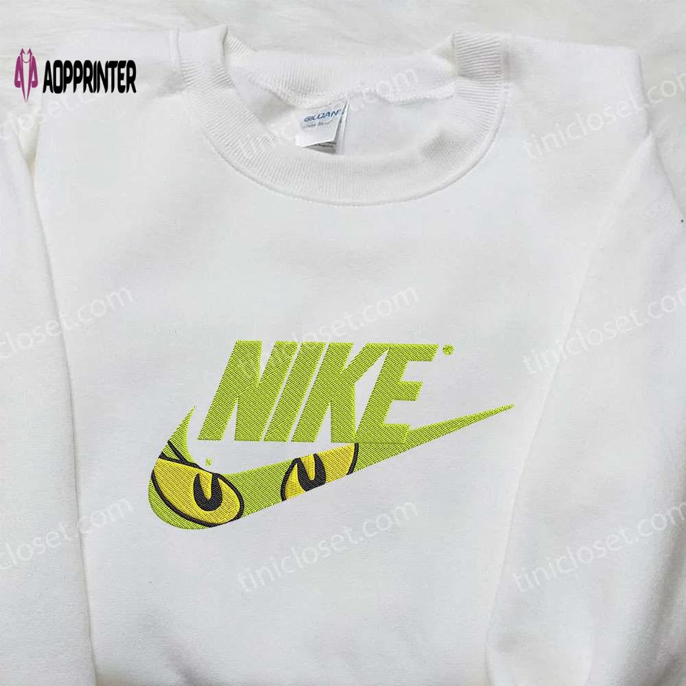 Nike x grinch eyes embroidered shirt: funny and stylish grinch embroidered shirt Embroidered Shirt