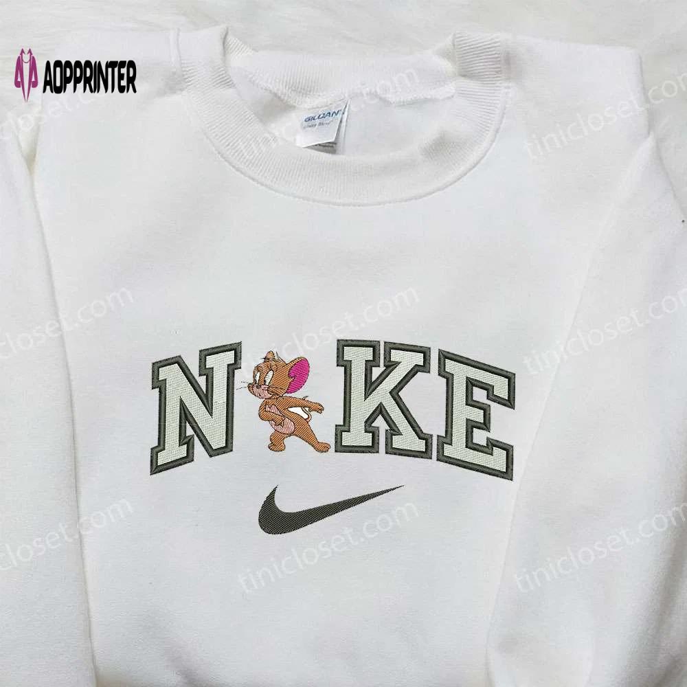 Nike x jerry embroidered shirt – cartoon & nike inspired stylish design Embroidered Shirt
