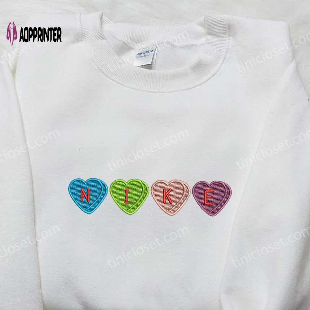 Nike x love candy embroidered shirt: best valentine’s day gift – nike inspired design! Embroidered Shirt