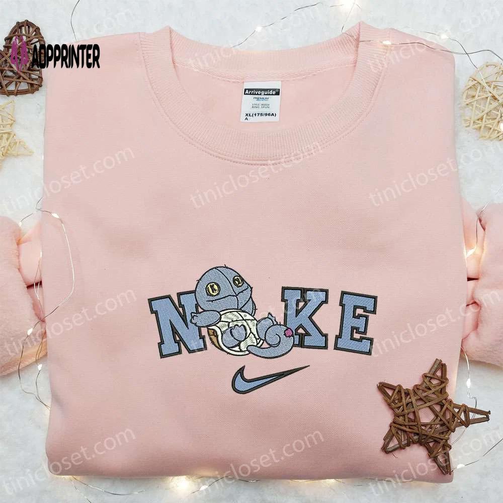 Nike x squirtle pokemon embroidered shirt – unique and stylish pokemon inspired apparel Embroidered Shirt