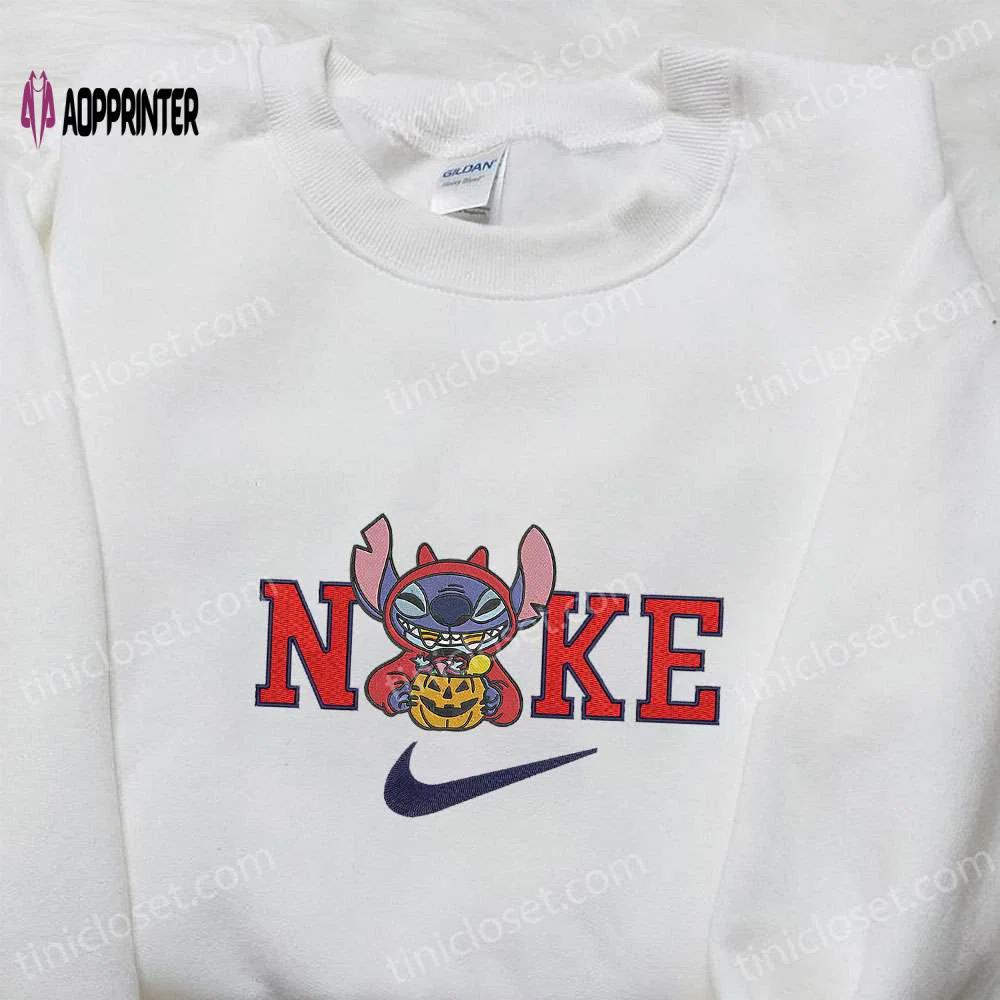 Nike x stitch candy halloween embroidered shirt: lilo and stitch characters nike inspired design Embroidered Shirt