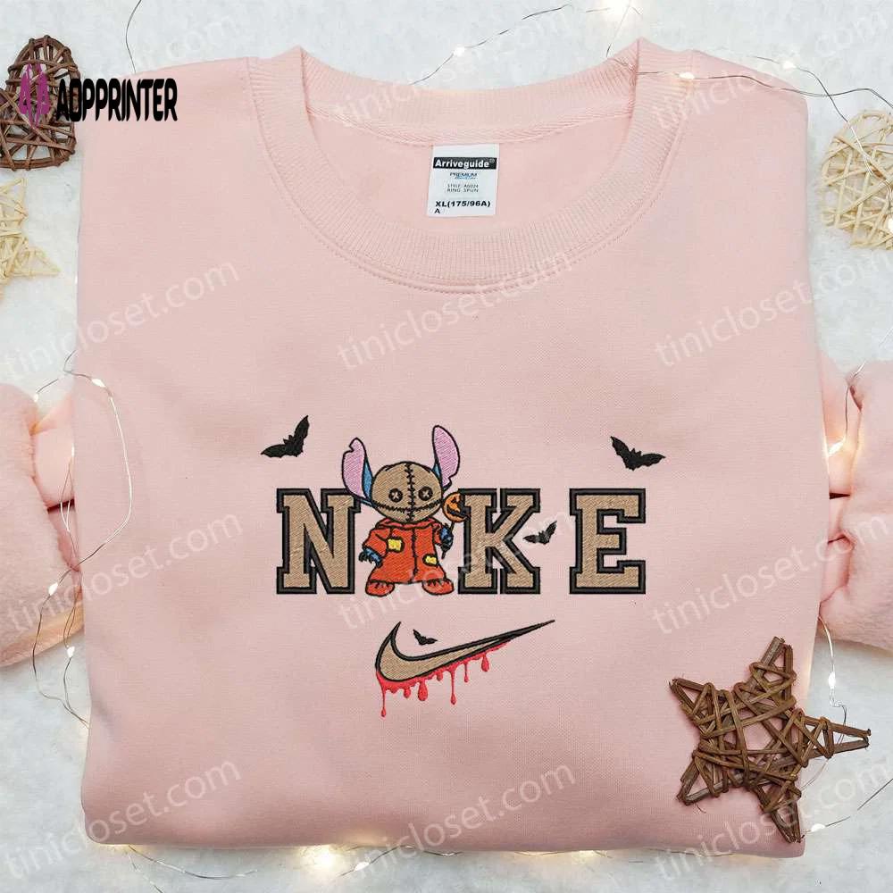 Nike x stitch sam trick or treat embroidered sweatshirt & disney characters hoodie: best halloween gift ideas Embroidered Shirt