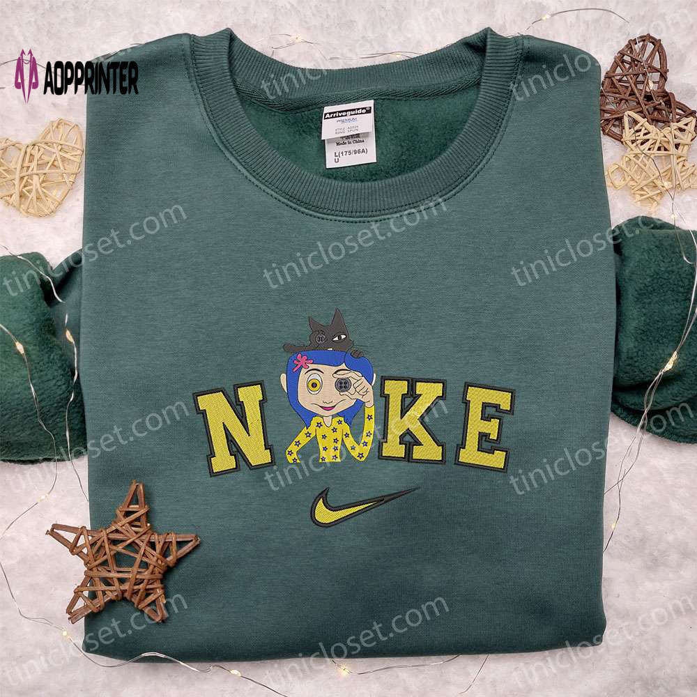 Nike x witch button eyed girl halloween embroidered shirt – adorable & inspired Embroidered Shirt