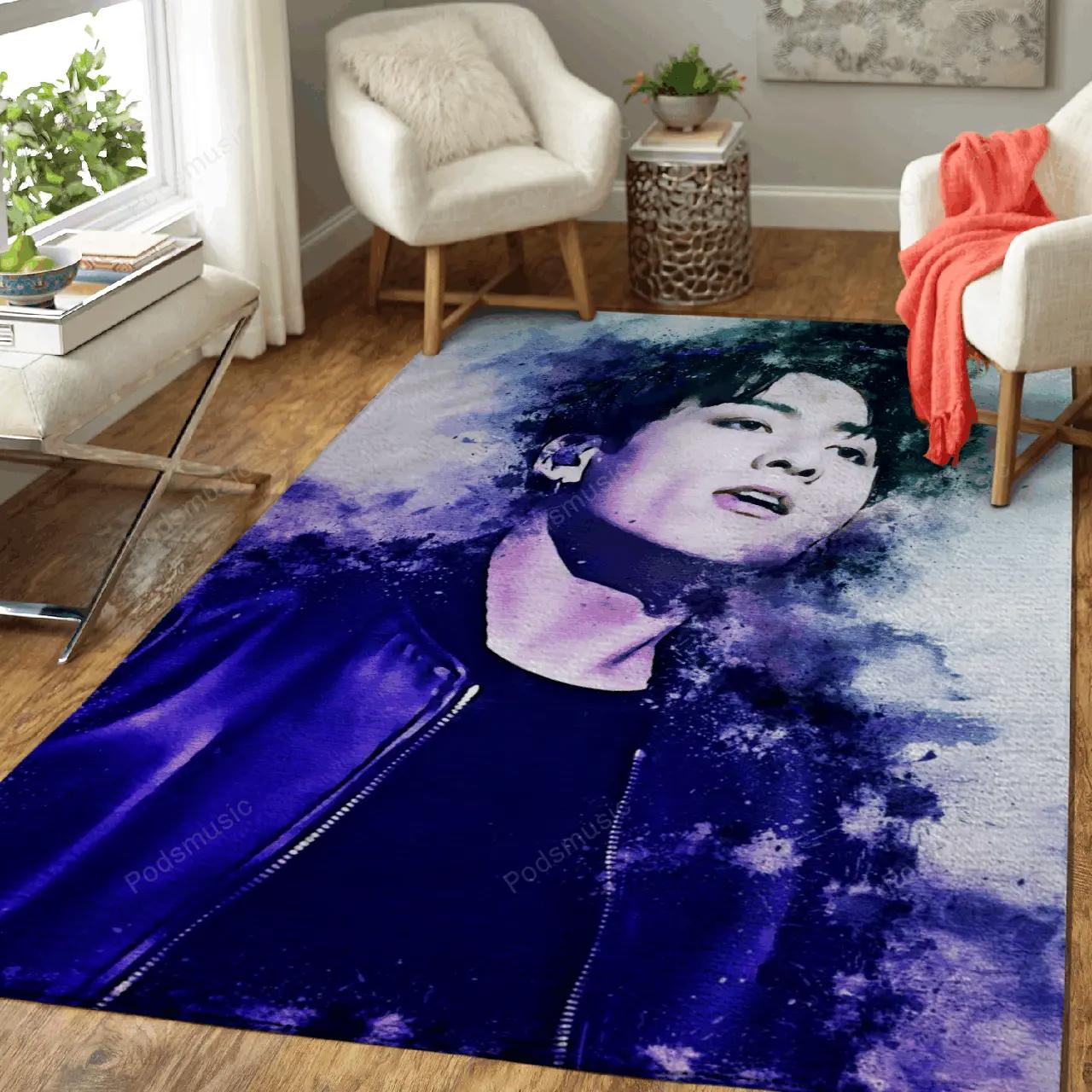Oh sehun exo music world art for fans area rug living room carpet rug regtangle carpet floor decor home decor Rectangle Rug